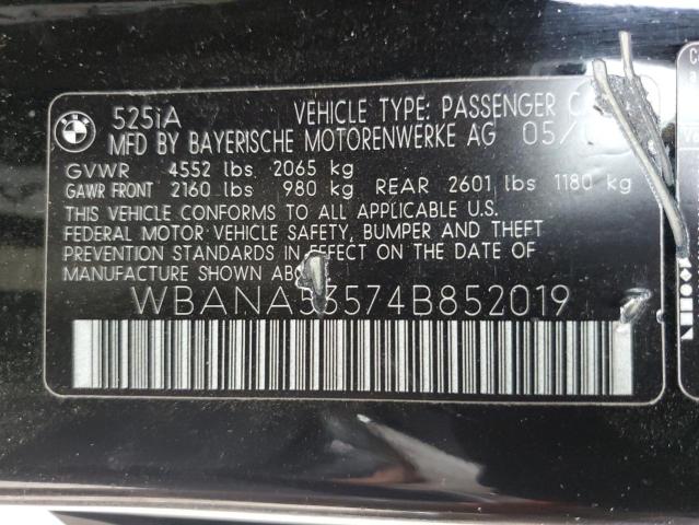 Photo 11 VIN: WBANA53574B852019 - BMW 525 I 