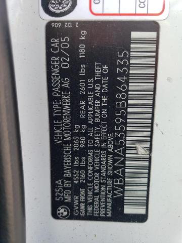 Photo 11 VIN: WBANA53595B864335 - BMW 5 SERIES 