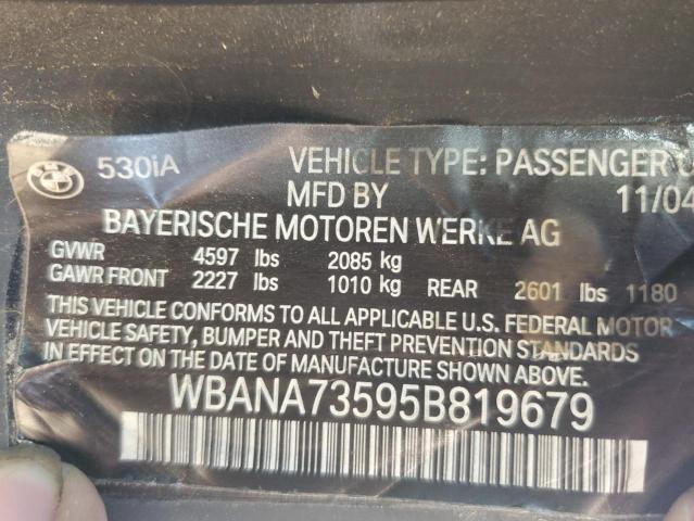 Photo 11 VIN: WBANA73595B819679 - BMW 530 I 