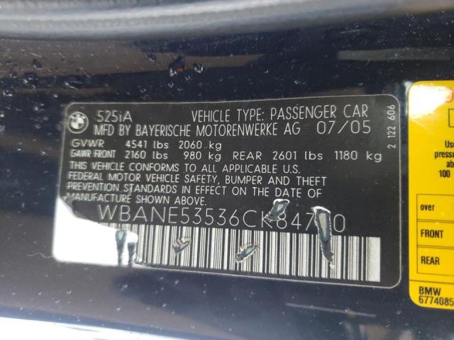 Photo 9 VIN: WBANE53536CK84790 - BMW 525 I 