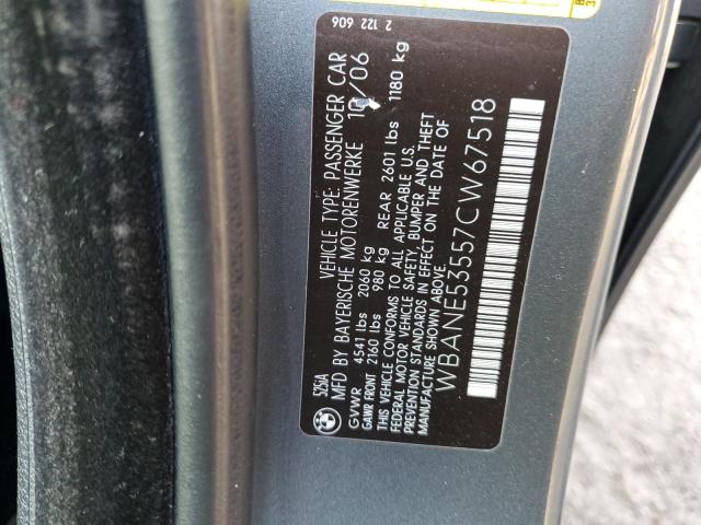 Photo 11 VIN: WBANE53557CW67518 - BMW 5 SERIES 