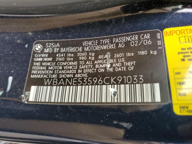 Photo 11 VIN: WBANE53596CK91033 - BMW 525 I 