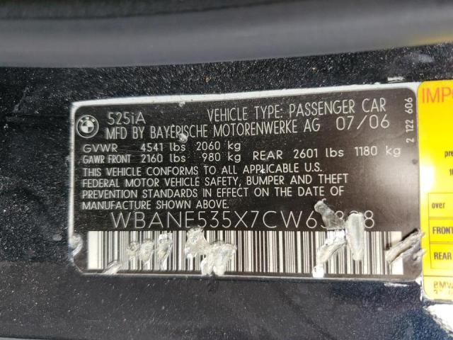 Photo 11 VIN: WBANE535X7CW63898 - BMW 5 SERIES 