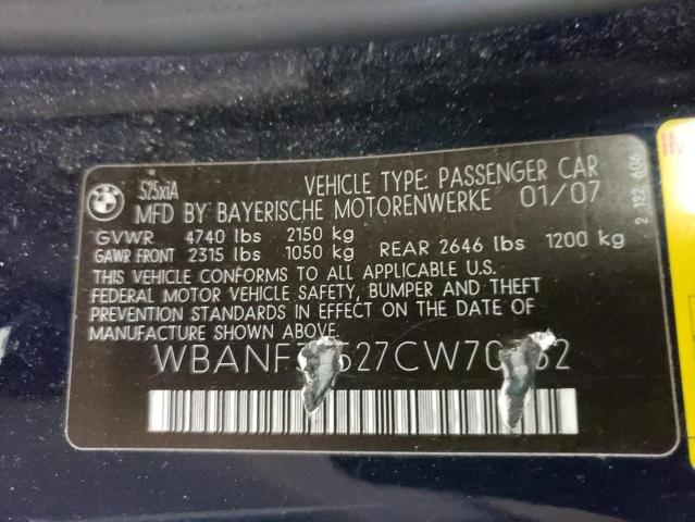 Photo 9 VIN: WBANF33527CW70782 - BMW 525 XI 