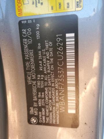 Photo 11 VIN: WBANF73537CU26291 - BMW 5 SERIES 