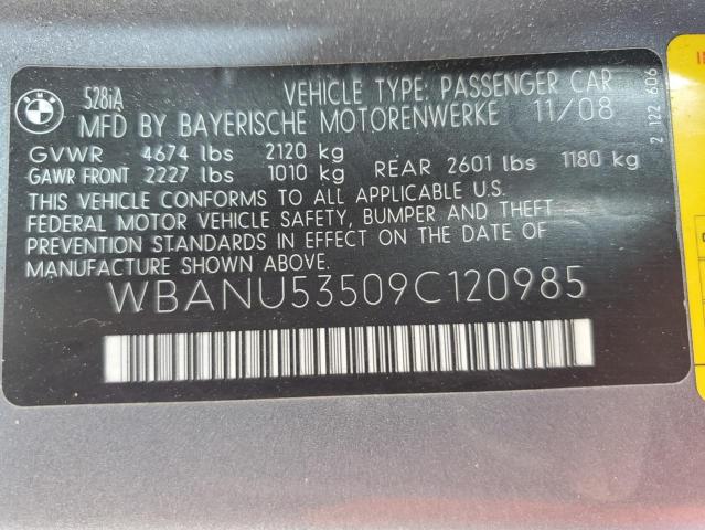 Photo 11 VIN: WBANU53509C120985 - BMW 528 I 