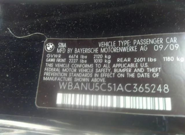 Photo 8 VIN: WBANU5C51AC365248 - BMW 5ER 