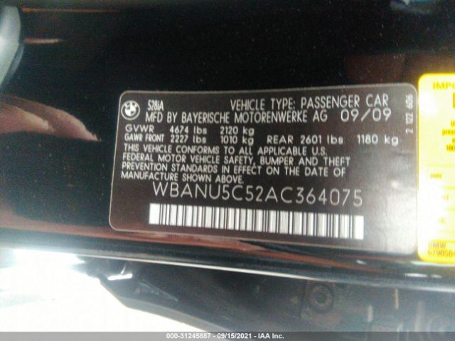 Photo 8 VIN: WBANU5C52AC364075 - BMW 5 