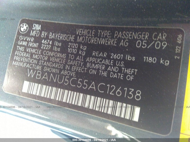 Photo 8 VIN: WBANU5C55AC126138 - BMW 5 