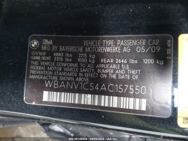 Photo 8 VIN: WBANV1C54AC157550 - BMW 528I 