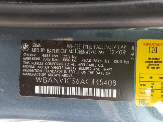 Photo 9 VIN: WBANV1C56AC445408 - BMW 528 XI 