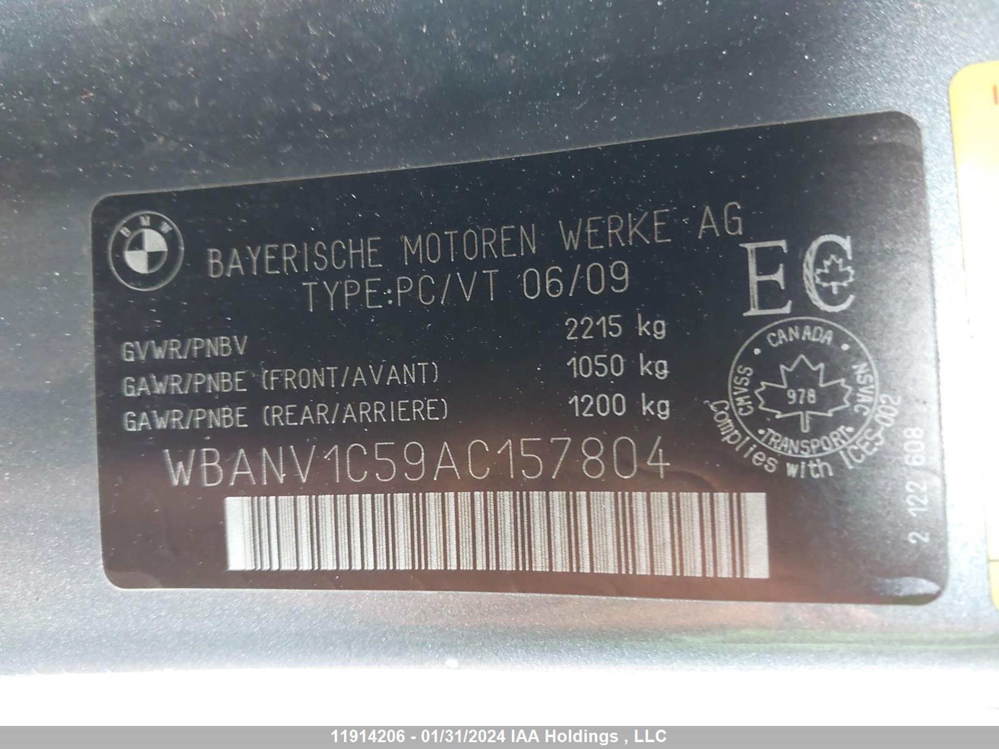 Photo 8 VIN: WBANV1C59AC157804 - BMW 5ER 