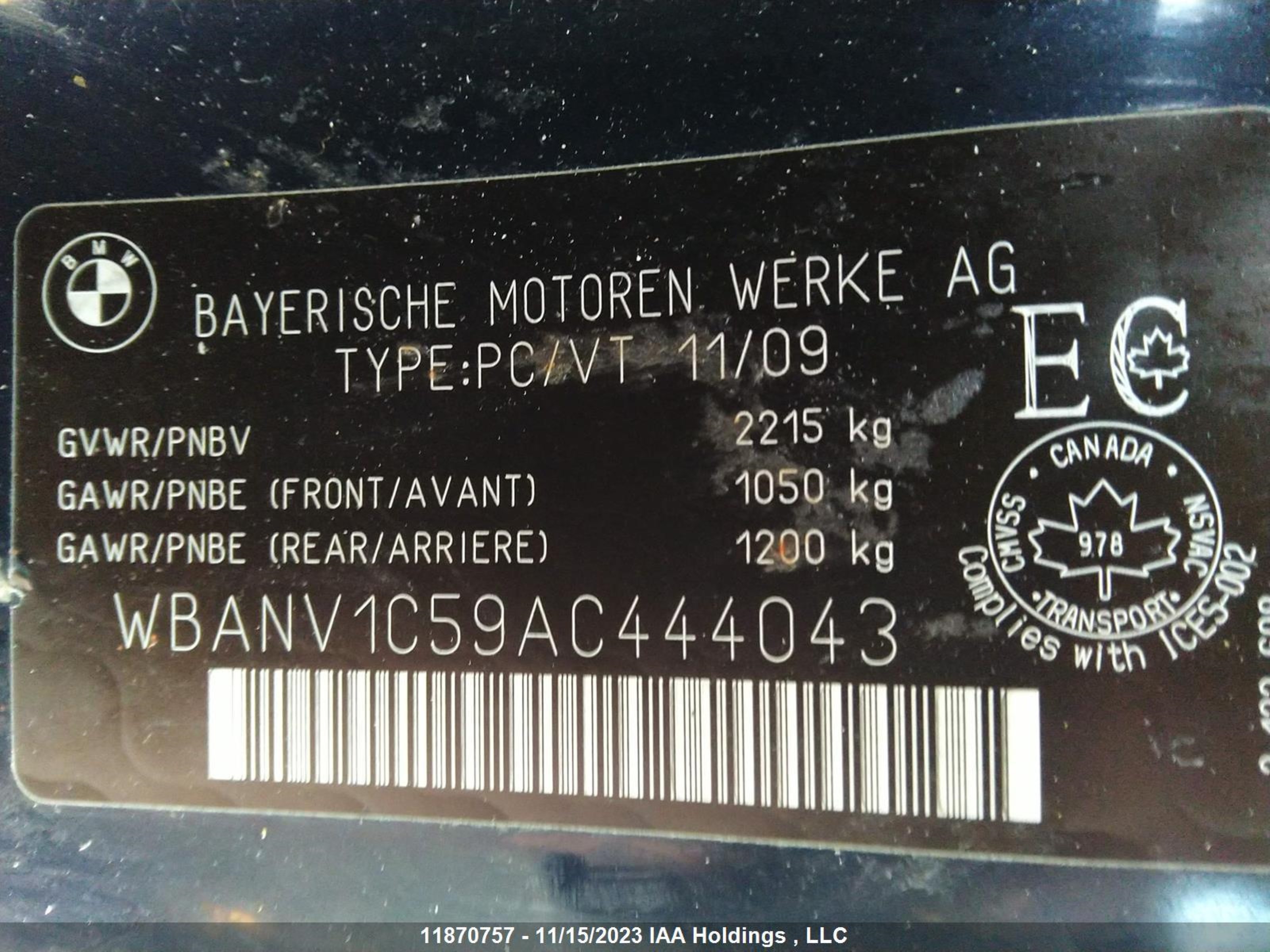 Photo 8 VIN: WBANV1C59AC444043 - BMW 5ER 