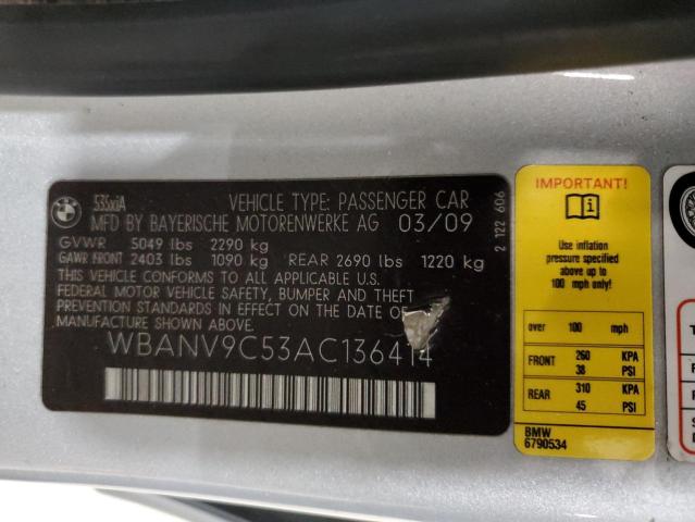 Photo 11 VIN: WBANV9C53AC136414 - BMW 535 XI 