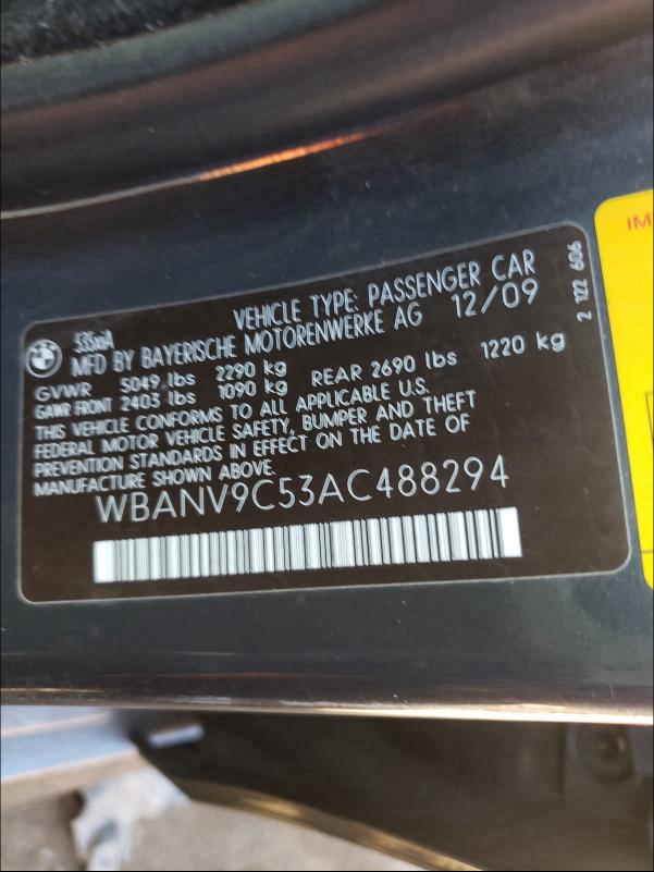 Photo 9 VIN: WBANV9C53AC488294 - BMW 535 XI 