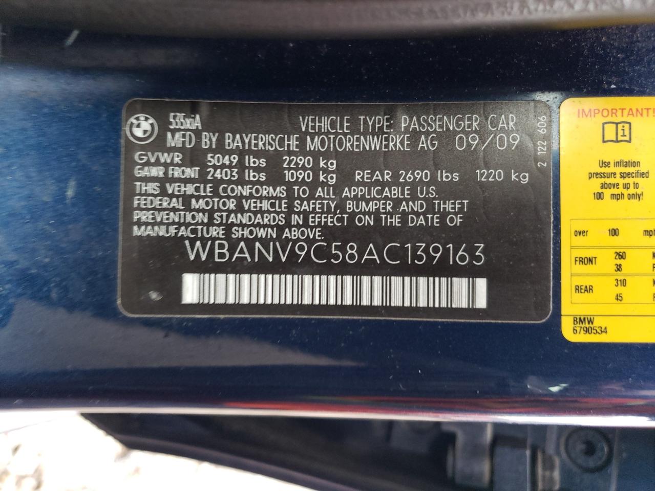 Photo 11 VIN: WBANV9C58AC139163 - BMW 5ER 