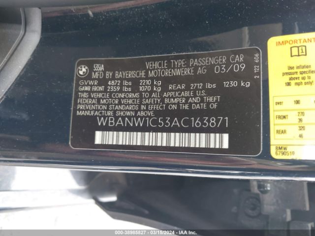 Photo 8 VIN: WBANW1C53AC163871 - BMW 535I 