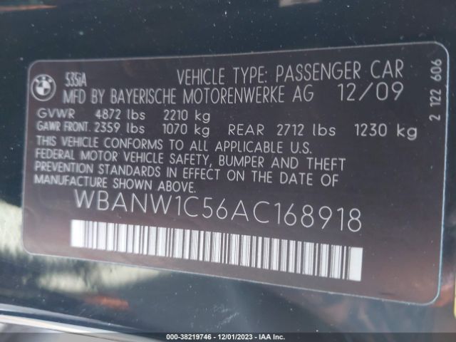 Photo 8 VIN: WBANW1C56AC168918 - BMW 535I 