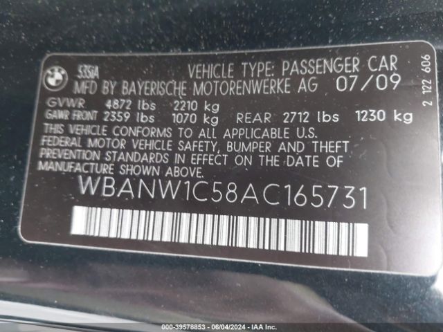 Photo 8 VIN: WBANW1C58AC165731 - BMW 535I 