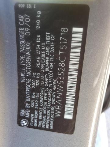 Photo 11 VIN: WBANW53528CT51718 - BMW 5 SERIES 