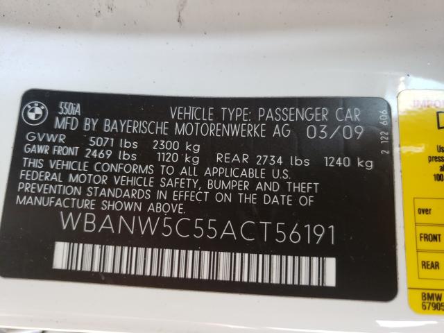 Photo 9 VIN: WBANW5C55ACT56191 - BMW 550 I 