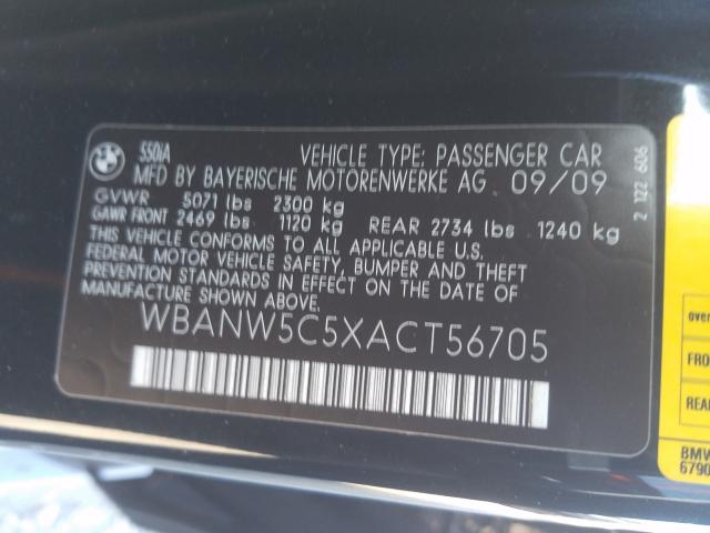 Photo 9 VIN: WBANW5C5XACT56705 - BMW 550 I 