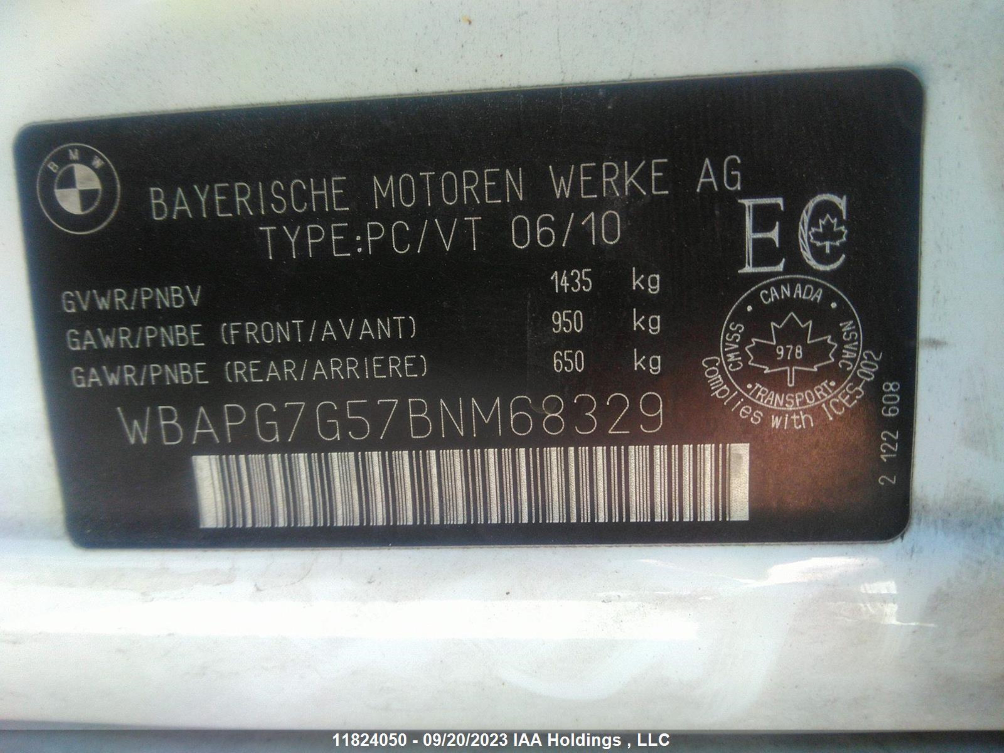 Photo 8 VIN: WBAPG7G57BNM68329 - BMW 3ER 