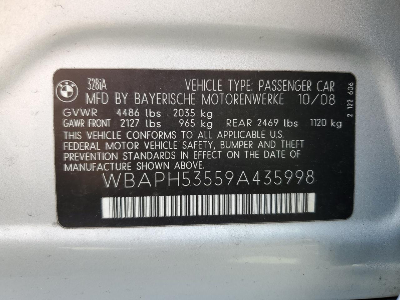 Photo 11 VIN: WBAPH53559A435998 - BMW 3ER 