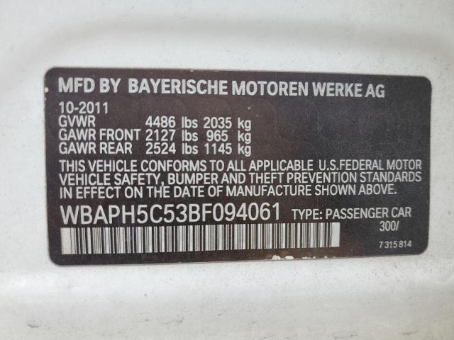 Photo 12 VIN: WBAPH5C53BF094061 - BMW 3 SERIES 