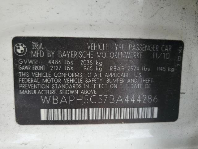 Photo 11 VIN: WBAPH5C57BA444286 - BMW 328 I SULE 