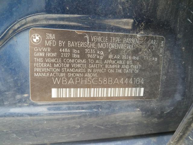 Photo 9 VIN: WBAPH5C58BA444104 - BMW 328 I SULE 