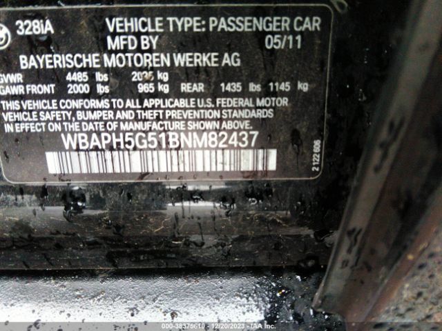 Photo 8 VIN: WBAPH5G51BNM82437 - BMW 328I 