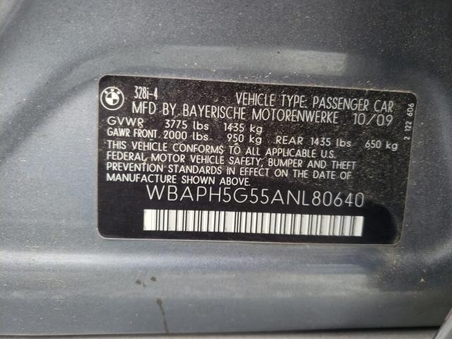 Photo 9 VIN: WBAPH5G55ANL80640 - BMW 328 I SULE 