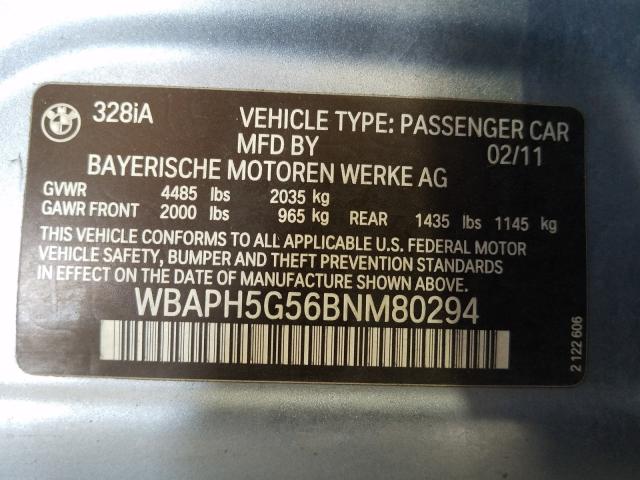 Photo 9 VIN: WBAPH5G56BNM80294 - BMW 328 I SULE 