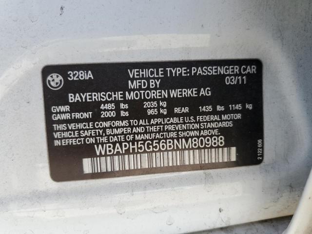 Photo 11 VIN: WBAPH5G56BNM80988 - BMW 328 I SULE 