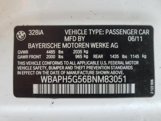 Photo 9 VIN: WBAPH5G56BNM83051 - BMW 328 I SULE 