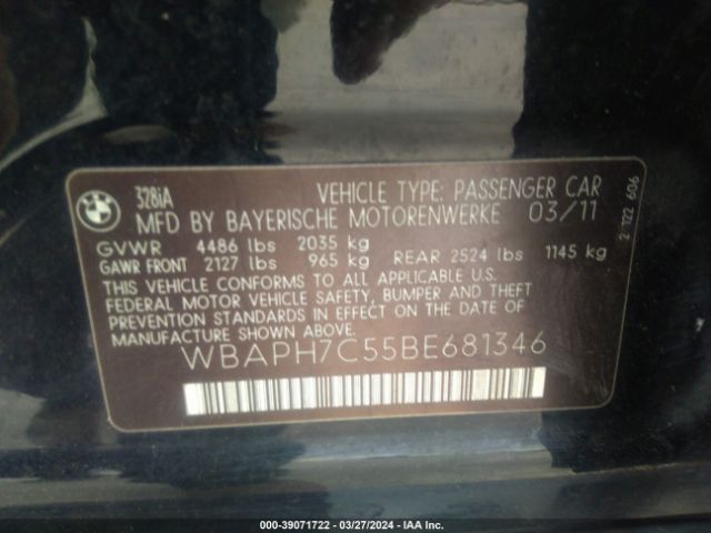 Photo 8 VIN: WBAPH7C55BE681346 - BMW 328 