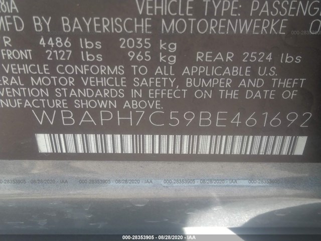 Photo 8 VIN: WBAPH7C59BE461692 - BMW 3 