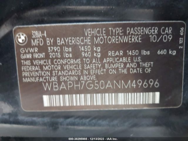 Photo 8 VIN: WBAPH7G50ANM49696 - BMW 328I 