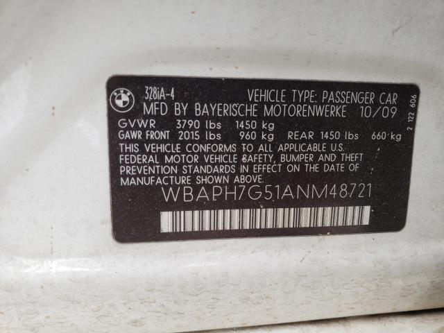 Photo 9 VIN: WBAPH7G51ANM48721 - BMW 328 I 