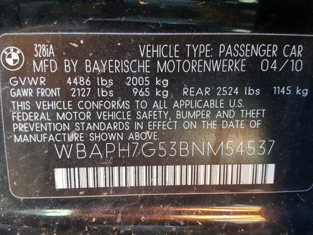 Photo 9 VIN: WBAPH7G53BNM54537 - BMW 328 I 