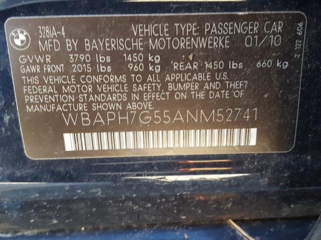 Photo 9 VIN: WBAPH7G55ANM52741 - BMW 328 I 