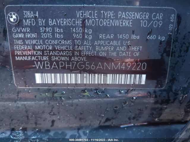 Photo 8 VIN: WBAPH7G56ANM49220 - BMW 328I 