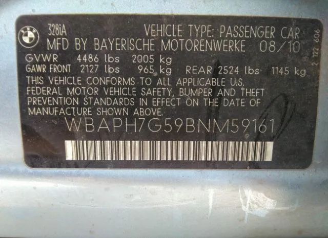 Photo 8 VIN: WBAPH7G59BNM59161 - BMW 328I 