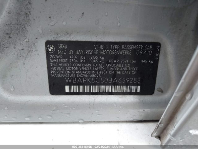 Photo 8 VIN: WBAPK5C50BA659283 - BMW 328I 