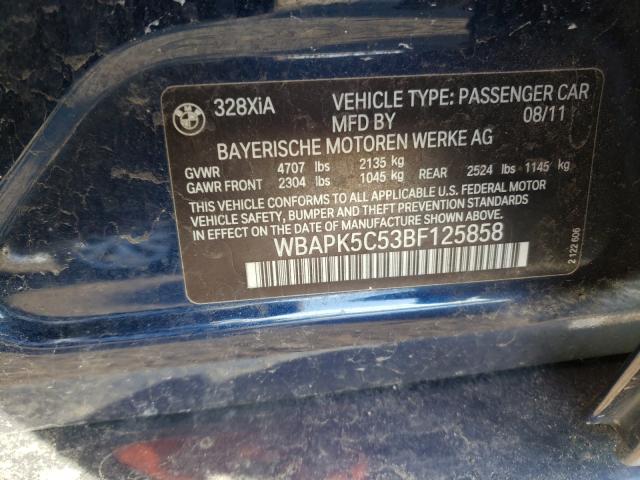 Photo 9 VIN: WBAPK5C53BF125858 - BMW 328 XI SUL 