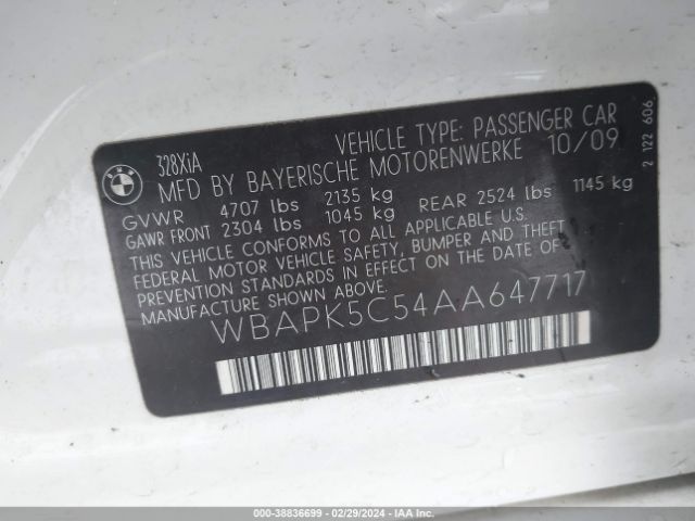 Photo 8 VIN: WBAPK5C54AA647717 - BMW 328I 