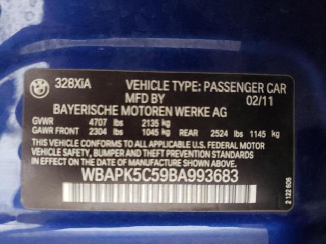 Photo 11 VIN: WBAPK5C59BA993683 - BMW 328 XI SUL 