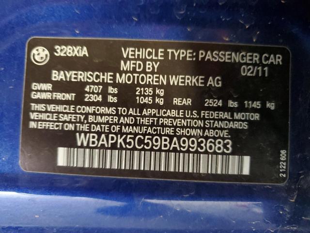 Photo 11 VIN: WBAPK5C59BA993683 - BMW 328 XI SUL 