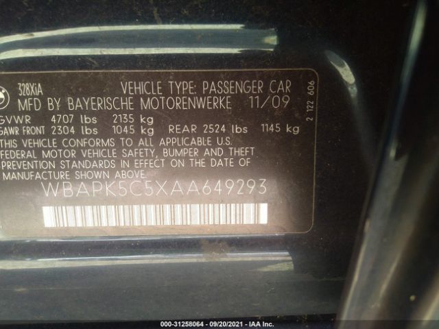 Photo 8 VIN: WBAPK5C5XAA649293 - BMW 3 